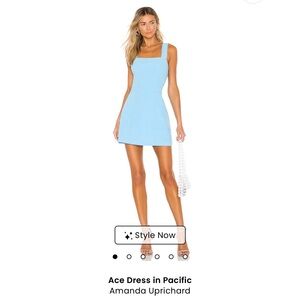 Amanda Uprichard Mini Dress in Light Blue